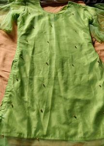 Green Tunic with Gold Beading