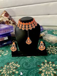 Peach Choker Set with Earrings🤩👍👌