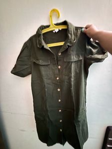 Olive Green Shirt Dress