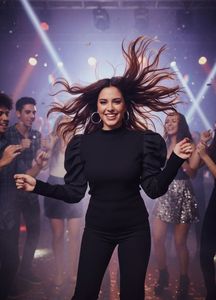 Black Puff Sleeve Top