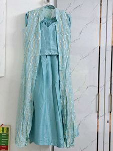 Elegant Sky blue Ethnic Gown Set