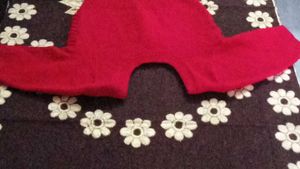 Red blouse, short sleeve
