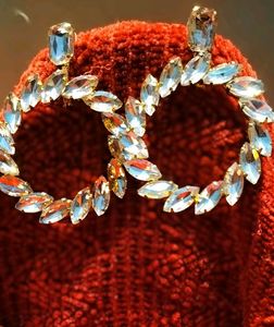 Sparkling Crystal Hoop Earrings