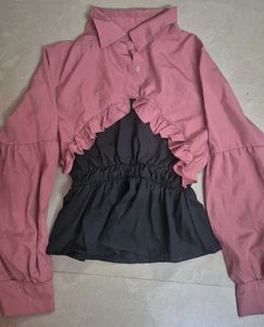 Ruffled Crop Top Blouse