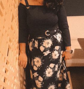 Heavy Quality Blue Floral Maxi Dress