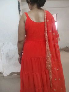 Layered Gown With Heavy Dupatta For Women And Girl