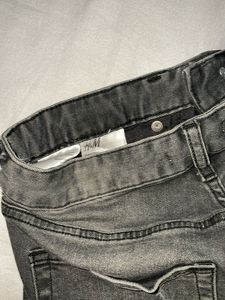 Frayed Black Denim Shorts