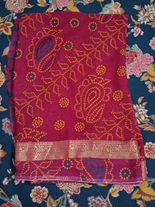 Brand New Rajasthani Bhandni Chunri Print Saree