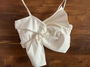 Zara White Bow Detail Top