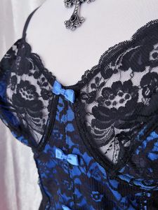 blue Lace Corset Top