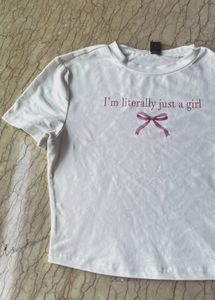 Aesthetic ‘I’m Just A Girl’ Body Fit Top 💅🏻.