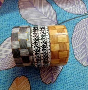 Black With White And Brown Colour Bangles 💫