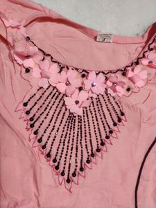 💝 Baby Pink Beautiful Frock Cutting Kurti