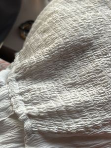 White Ruffle-Sleeve Bow Top