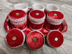 Red Velvet Trinket Set
