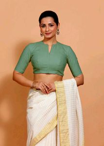 Elegant Green Saree Blouse (M Size)