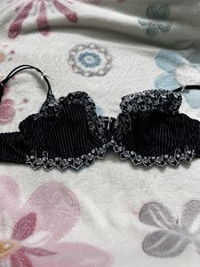 Black Embroidery Bra, Not Padded. Wired.