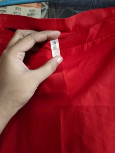 Aks Red Off Shoulder Kurta