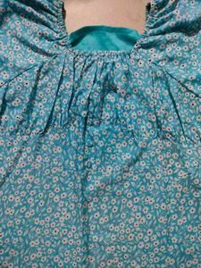 Blue floral print dress