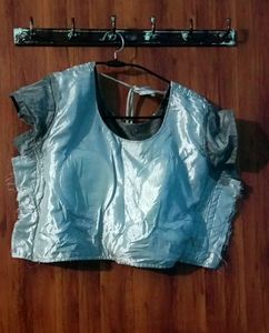 Grey &amp; Black Mirror Work Double Layer Lehnga Choli