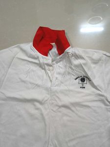 White &amp; Red Polo Shirt