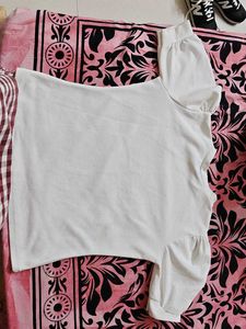 White Puff Sleeve Top