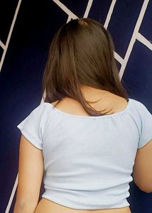 Cute Light Blue Tie Front Top