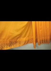 Eligent Yellow Saree With Beautiful Stone Work