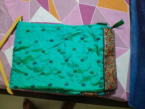 Green Embroidered Saree