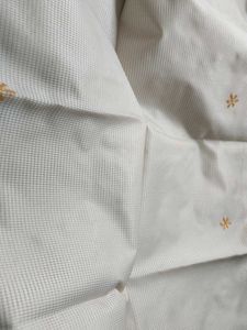 New White Saree With Golden Border