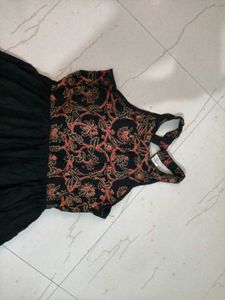 Black Ethnic Gown With Beutiful Neck Line