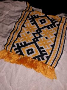 ZARA Folk Boho Embroidered Tassel Cropped Top