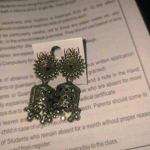 Silver Jhumka Earrings
