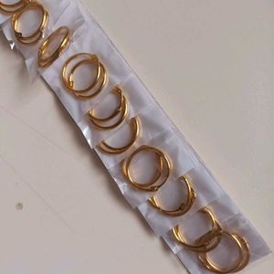 Gold Hoop Earring Set 10 nos