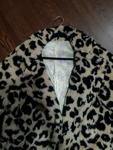 Leopard Print Fur Long Coat