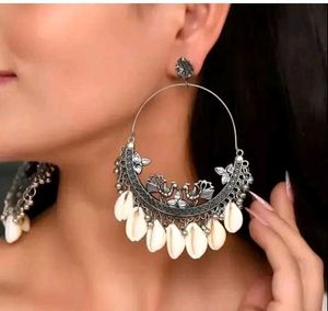 German Silver Oxidised Earrings