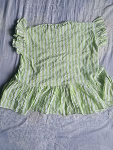 Striped Peplum Top🌿💚✨