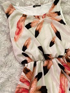 Feather Print Sleeveless Dress