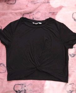 SHEIN Black Ruched Top