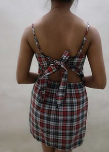 Red Plaid Mini Dress