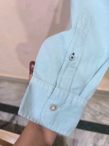 Sky Blue Solid Shirt From H.D.Lee.