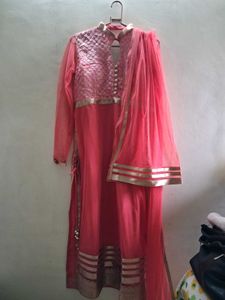 Long Kurta Set (Peach Pink)