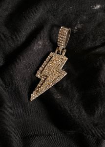 Iced Out Lightning Bolt Pendant