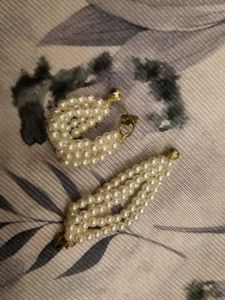 Pearl Hoops Earings