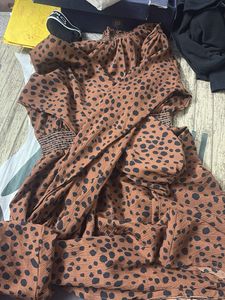 Brown Animal Print Mini Dress