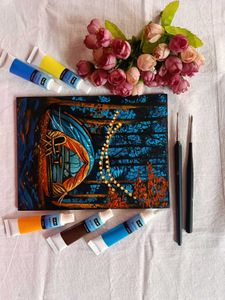 Camping Night Artwork Painting