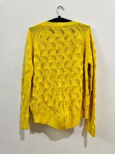 Mustard Yellow Woolen Knitted Sweater