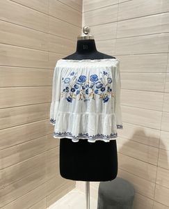 Xhilaration Embroidered Off-Shoulder Top