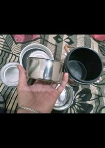 Double Box Steel With Lid Tiffin