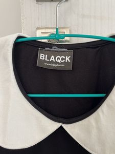 BLAQCK Chic Black &amp; White Peter Pan Collar Dress